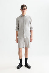 FAVE LINEN CHINO SHORT Grey
